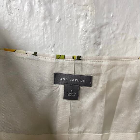 Ann Taylor Floral Tank Top 4 Spaghetti Strap Vintage Girly Green White - Picture 3 of 7